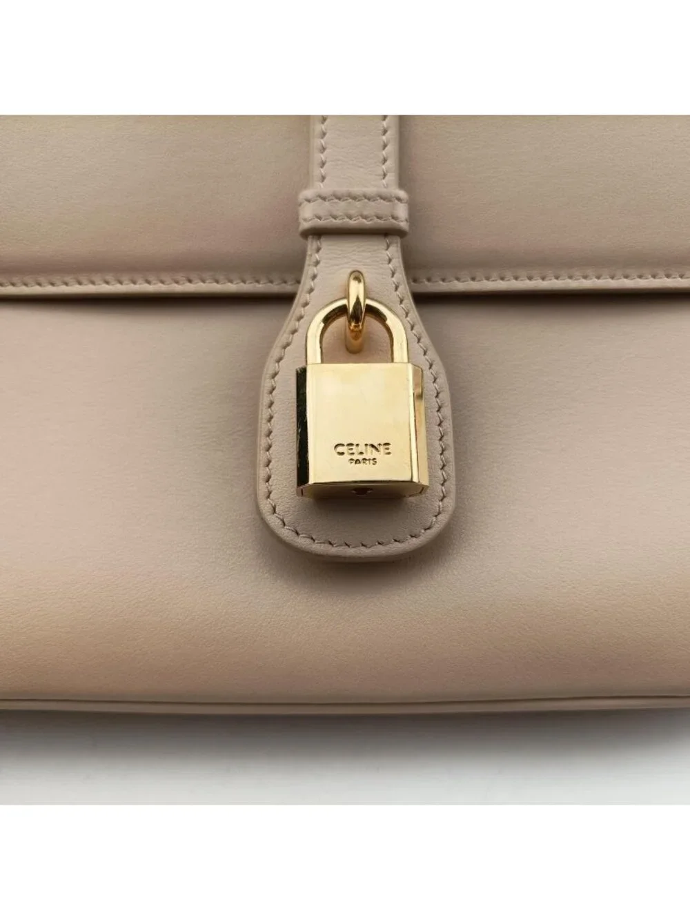 Celine Taboo Medium Beige Leather Shoulder Bag